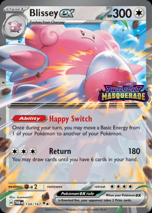 Twilight Masquerade Holo Blissey ex #134 Twilight Stamp